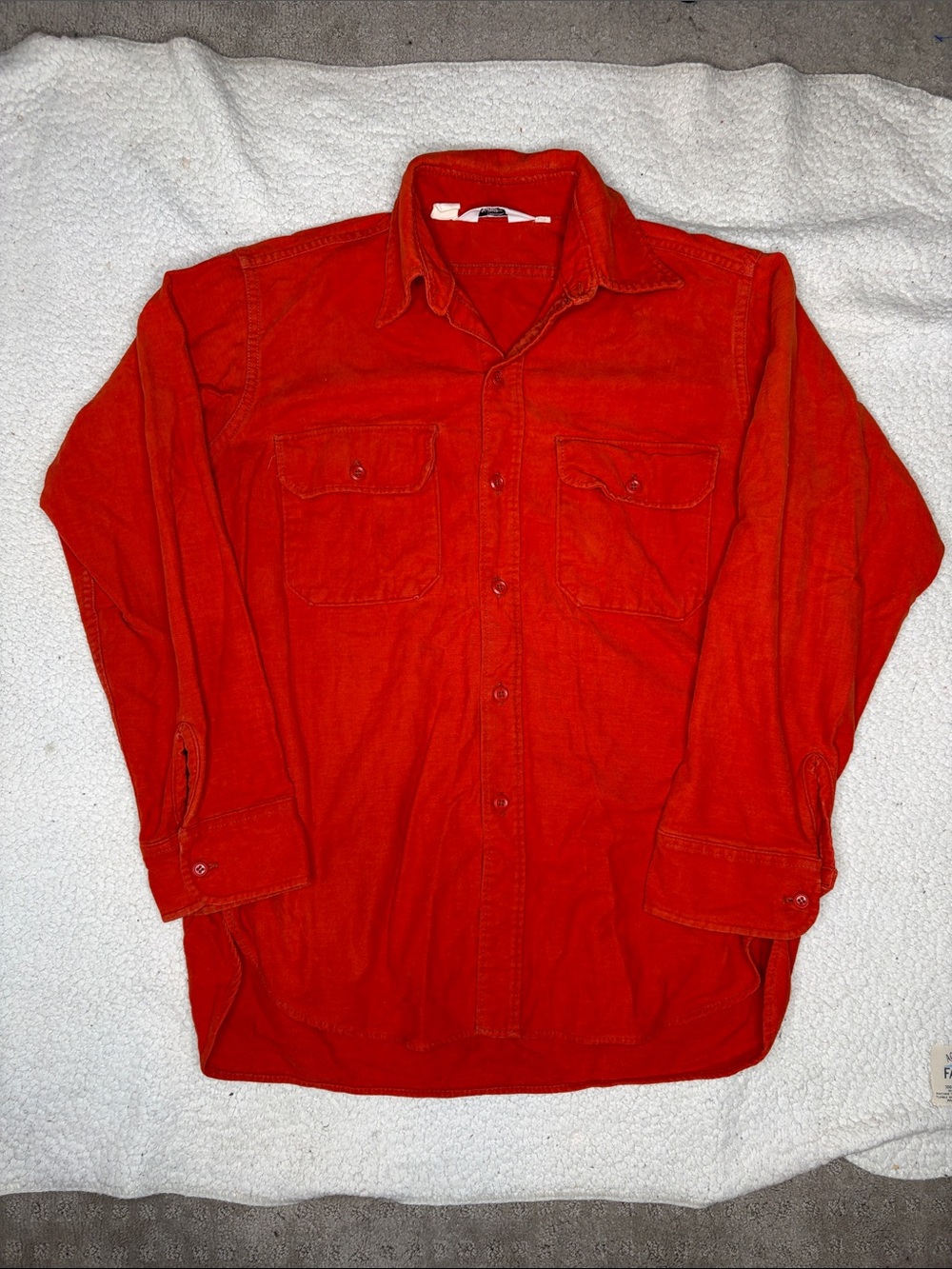 Vintage Woolrich Orange Chamois Long Sleeve Shirt: Size Large